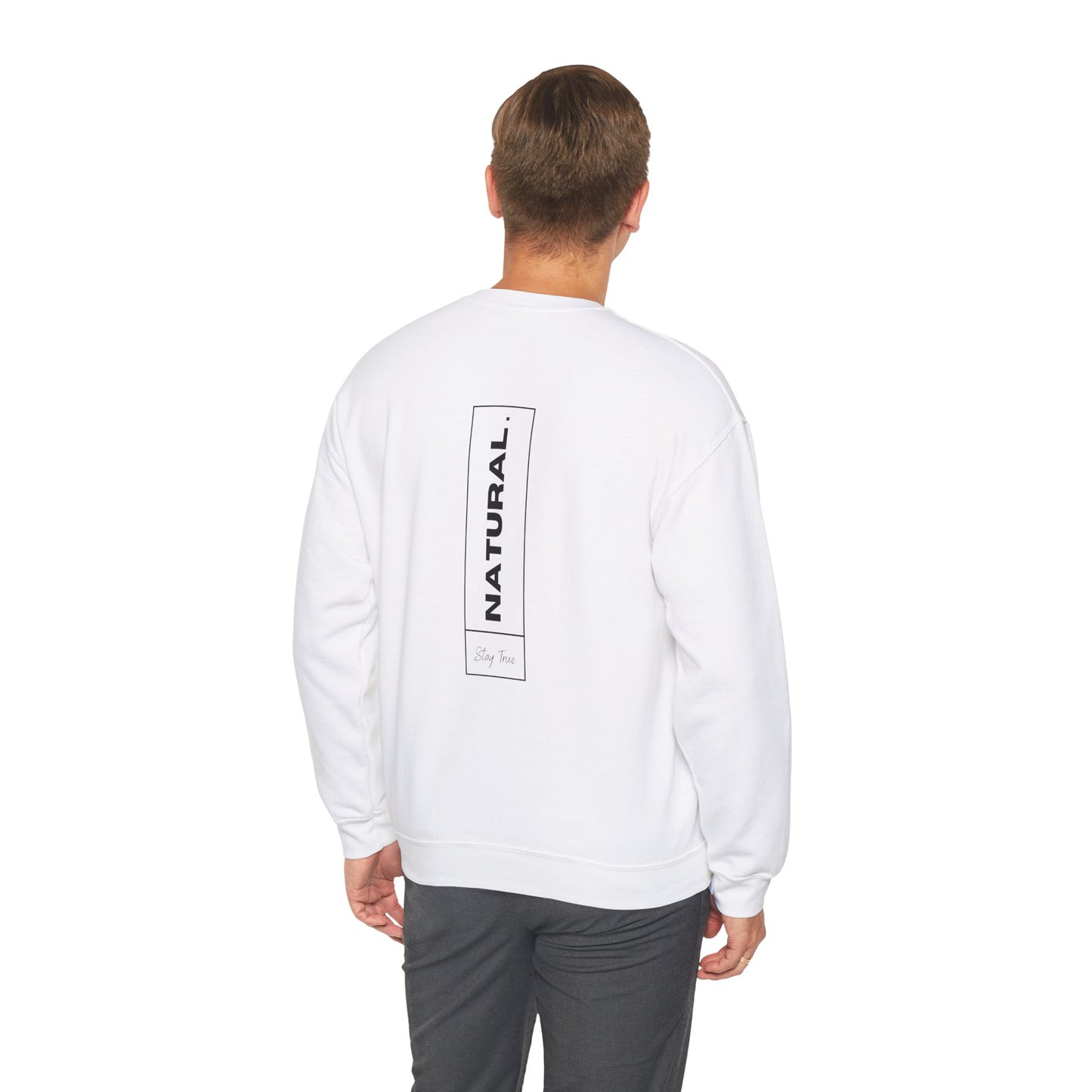 Natural Crewneck Sweatshirt (Logo) (White)