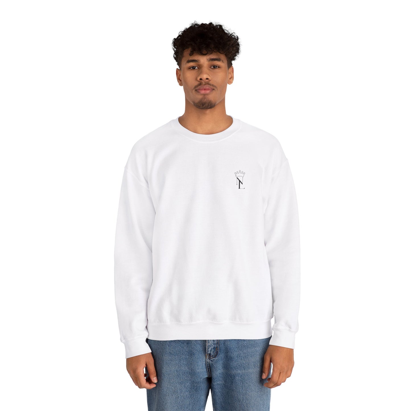 Natural Crewneck Sweatshirt (Logo) (White)