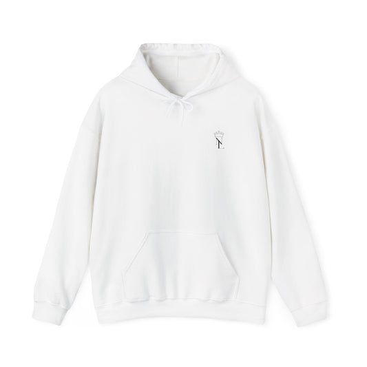 Natural Hooded Sweatshirt (Logo) (White)